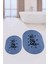 Dijital Baskılı Yıkanabilir Bath Yazılı Ikili Oval Banyo Halısı Paspas, Klozet-09-Mavi, 1