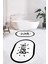 Dijital Baskılı Yıkanabilir Çerçeveli Bath Yazılı Ikili Oval Banyo Halısı Paspas, Klozet-10-Beyaz, 3