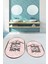 Dijital Baskılı Yıkanabilir Home Sweet Yazılı Ikili Oval Banyo Halısı Paspas, Klozet-14-Pembe, 4