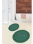 Dijital Baskılı Yıkanabilir Çerçeveli Bathroom Yazılı Yuvarlak Banyo Paspası, Klozet-06-Yeşil, 3