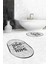 Dijital Baskılı Yıkanabilir Home Sweet Yazılı Ikili Oval Banyo Halısı Paspas, Klozet-14-Gri, 5