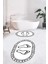 Dijital Baskılı Yıkanabilir Çerçeveli Ayak Izi Desenli Ikili Oval Banyo Halısı, Klozet-19-Beyaz, 2