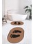 Dijital Baskılı Yıkanabilir Sade Ayak Izi Desenli Ikili Oval Banyo Halısı, Klozet-21-Kahve, 1