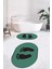 Dijital Baskılı Yıkanabilir Sade Ayak Izi Desenli Ikili Oval Banyo Halısı, Klozet-21-Yeşil, 1