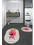 Dijital Baskılı Yıkanabilir Ayıcık Desenli Ikili Banyo Halısı Paspas Oval, Klozet-34-Gri, 2