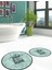 Dijital Baskılı Yıkanabilir Home Sweet Yazılı Ikili Yuvarlak Banyo Halısı Paspas, Klozet-14-Yeşil, 3