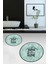 Dijital Baskılı Yıkanabilir Home Sweet Yazılı Ikili Yuvarlak Banyo Halısı Paspas, Klozet-14-Yeşil, 5
