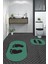 Dijital Baskılı Yıkanabilir Sade Ayak Izi Desenli Ikili Oval Banyo Halısı, Klozet-21-Yeşil, 4