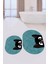 Dijital Baskılı Yıkanabilir Kedi Desenli Ikili Banyo Halısı Paspas Oval, Klozet-40-Mavi, 4