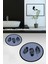 Dijital Baskılı Yıkanabilir Renkli Yapraklı Desen Ikili Banyo Halısı Yuvarlak, Klozet-26-Mavi, 3