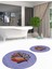 Dijital Baskılı Yıkanabilir Renkli Yaprak Desen Ikili Banyo Halısı Yuvarlak, Klozet-27-Mavi, 3