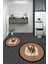 Dijital Baskılı Yıkanabilir Renkli Çiçekli Ikili Banyo Halısı Paspas Yuvarlak, Klozet-28-Kahve, 5