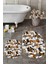 3d Dijital Baskılı Yıkanabilir Kelebek Desenli Ikili Banyo Halısı Paspas Oval, Klozet-44-Kahve, 5
