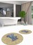 Dijital Baskılı Yıkanabilir Modern Fil Desenli Ikili Banyo Halısı Paspas Yuvarlak, Klozet-33-Kahve, 2