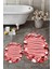 3d Dijital Baskılı Yıkanabilir Modern Desenli Ikili Banyo Halısı Paspas Oval, Klozet-47-Kırmızı, 4