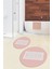 Dijital Baskılı Mozaik Desenli Bath Yazılı Ikili Yuvarlak Banyo Paspası, Klozet-07-Pembe, 3