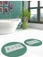 Dijital Baskılı Mozaik Desenli Bath Yazılı Ikili Yuvarlak Banyo Paspası, Klozet-07-Yeşil, 4