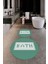 Dijital Baskılı Mozaik Desenli Bath Yazılı Ikili Yuvarlak Banyo Paspası, Klozet-07-Yeşil, 5
