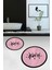 Dijital Baskılı Yıkanabilir Çerçeveli Bath Yazılı Ikili Yuvarlak Banyo Halısı Paspas, Klozet-10-Pembe, 5