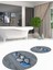 3d Dijital Baskılı Yıkanabilir Ayak Izi Desenli Ikili Yuvarlak Banyo Halısı Paspas, Klozet-15-Kırmızı, 5