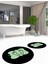 Dijital Baskılı Yıkanabilir Modern Ayak Izi Desenli Ikili Yuvarlak Banyo Halısı, Klozet-20-Yeşil, 5