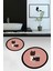 Dijital Baskılı Yıkanabilir Kaktüs Çiçek Desenli Ikili Yuvarlak Banyo Halısı, Klozet-22-Pembe, 3