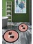 Dijital Baskılı Yıkanabilir Kaktüs Çiçek Desenli Ikili Yuvarlak Banyo Halısı, Klozet-22-Pembe, 5