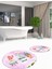Dijital Baskılı Yıkanabilir Renkli Kaktüs Desenli Ikili Banyo Halısı Yuvarlak, Klozet-24-Pembe, 4