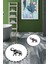 Dijital Baskılı Yıkanabilir Fil Desenli Ikili Banyo Halısı Paspas Yuvarlak, Klozet-32-Beyaz, 4