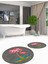 Dijital Baskılı Yıkanabilir Flamingo Desenli Ikili Banyo Halısı Paspas Yuvarlak, Klozet-30-Gri, 3