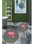 Dijital Baskılı Yıkanabilir Flamingo Desenli Ikili Banyo Halısı Paspas Yuvarlak, Klozet-30-Gri, 4