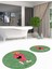 Dijital Baskılı Yıkanabilir Ayıcık Desenli Ikili Banyo Halısı Paspas Yuvarlak, Klozet-34-Yeşil, 2