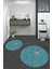 Dijital Baskılı Yıkanabilir Modern Kuş Desenli Ikili Banyo Halısı Paspas Yuvarlak, Klozet-36-Mavi, 4