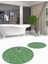 Dijital Baskılı Yıkanabilir Modern Kuş Desenli Ikili Banyo Halısı Paspas Yuvarlak, Klozet-36-Yeşil, 2