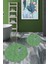 Dijital Baskılı Yıkanabilir Modern Kuş Desenli Ikili Banyo Halısı Paspas Yuvarlak, Klozet-36-Yeşil, 3