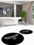 Dijital Baskılı Yıkanabilir Rengarenk Baykuş Ikili Banyo Halısı Paspas Yuvarlak, Klozet-37-Siyah, 2