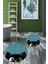 Dijital Baskılı Yıkanabilir Kedi Desenli Ikili Banyo Halısı Paspas Yuvarlak, Klozet-40-Mavi, 2