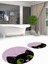 Dijital Baskılı Yıkanabilir Kedi Desenli Ikili Banyo Halısı Paspas Yuvarlak, Klozet-40-Pembe, 1