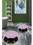 Dijital Baskılı Yıkanabilir Kedi Desenli Ikili Banyo Halısı Paspas Yuvarlak, Klozet-40-Pembe, 2