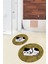 3d Dijital Baskılı Yıkanabilir Kedi Desenli Ikili Banyo Halısı Paspas Yuvarlak, Klozet-43-Kahve, 5