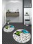 3d Kelebek Desenli Yıkanabilir Kolay Silinir Ikili Banyo Halısı Paspas Yuvarlak, Klozet-45-Renkli, 2