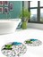 3d Kelebek Desenli Yıkanabilir Kolay Silinir Ikili Banyo Halısı Paspas Yuvarlak, Klozet-45-Renkli, 5