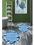 3d Dijital Baskılı Yıkanabilir Modern Desenli Ikili Banyo Halısı Paspas Yuvarlak, Klozet-47-Mavi, 1