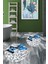 3d Kelebek Desenli Yıkanabilir Kolay Silinir Ikili Banyo Halısı Paspas Yuvarlak, Klozet-45-Mavi, 1