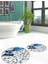 3d Kelebek Desenli Yıkanabilir Kolay Silinir Ikili Banyo Halısı Paspas Yuvarlak, Klozet-45-Mavi, 5