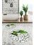 3d Kelebek Desenli Yıkanabilir Kolay Silinir Ikili Banyo Halısı Paspas Yuvarlak, Klozet-45-Yeşil, 3