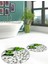 3d Kelebek Desenli Yıkanabilir Kolay Silinir Ikili Banyo Halısı Paspas Yuvarlak, Klozet-45-Yeşil, 5