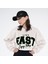 Friday Offset Fast Kadın Kırık Beyaz Bisiklet Yaka Ekstra Oversize Crop Sweatshirt - Şardonlu 3 Iplik 1