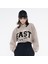 Friday Offset Fast Kadın Gri Melanj Bisiklet Yaka Ekstra Oversize Crop Sweatshirt - Şardonlu 3 Iplik 2