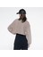 Friday Offset Fast Kadın Gri Melanj Bisiklet Yaka Ekstra Oversize Crop Sweatshirt - Şardonlu 3 Iplik 3